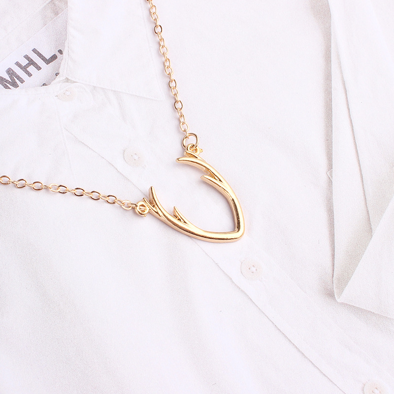 Fashion Simple Antlers Alloy Necklace