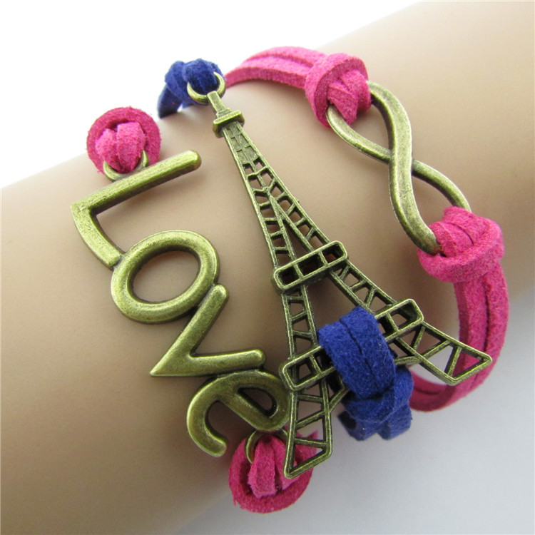 Love Eiffel Tower Multielement Color Fashion Bracelets