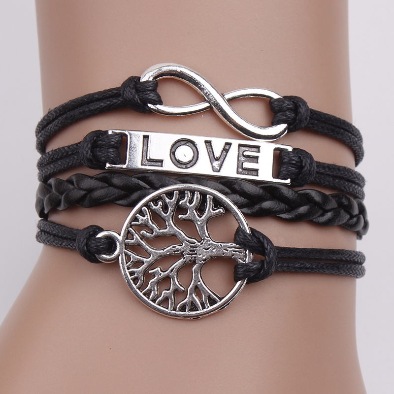 Love Tree Fashion Leather Cord Bracelet
