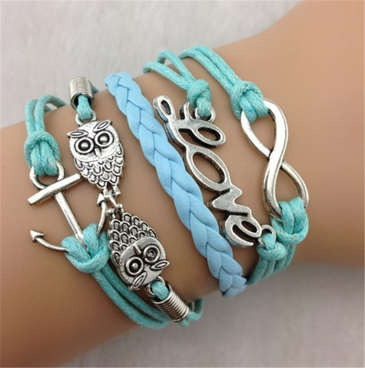 Personality Anchor Owl Multielement Bracelet