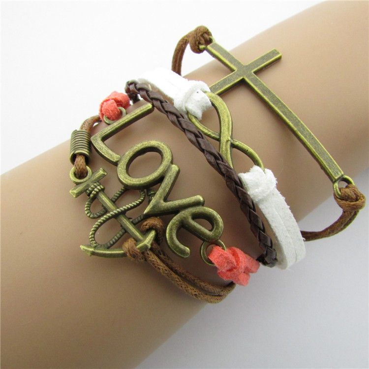 Anchor Cross Love Eight Fashionable Hand-made Bracelet