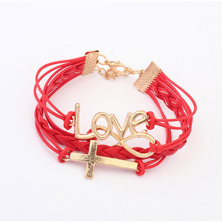 Romantic Love Password Cross Bracelet