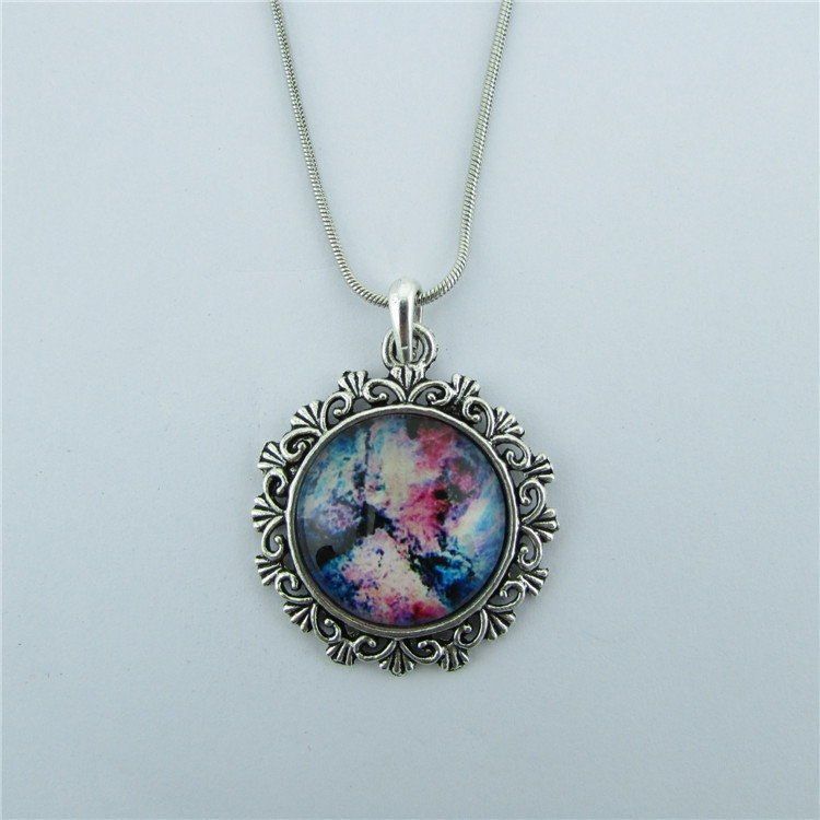 Beautiful Metal Lace Starry Sky Time Diamond Necklace