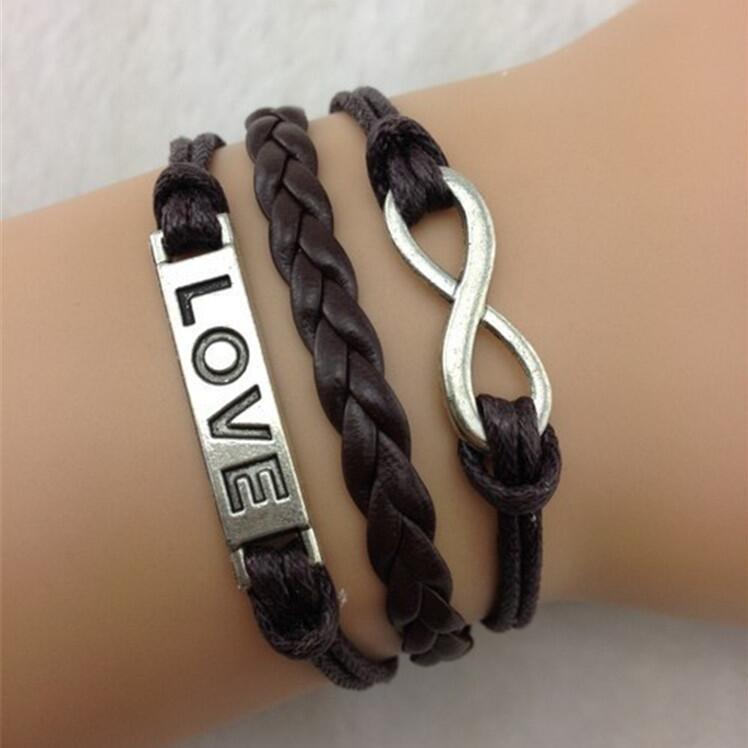 Romantic Brown Hand-made Leather Cord Bracelet