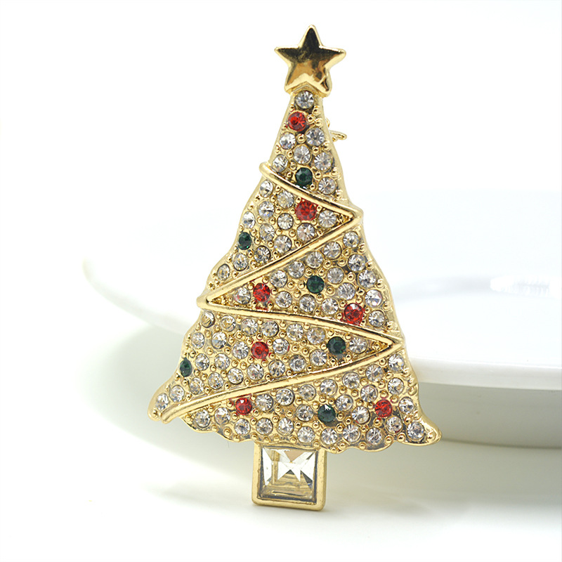 Fashion Personality Full Diamond Alloy Christmas Tree Brooch