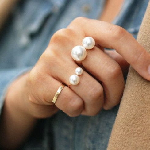 Big pearl ring on sale
