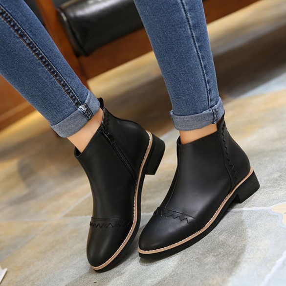 Womens ankle boots flat heel sale