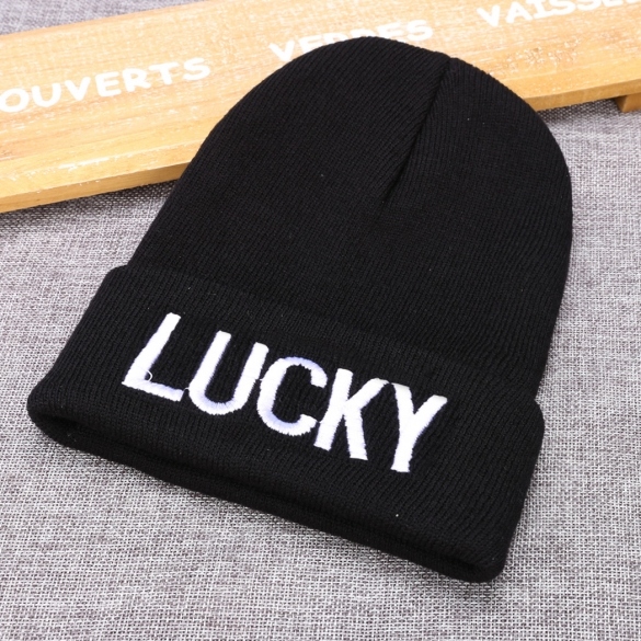 Unisex Couple Knitting Beanie Hat Winter Warmer Print Casual Outdoor Cap