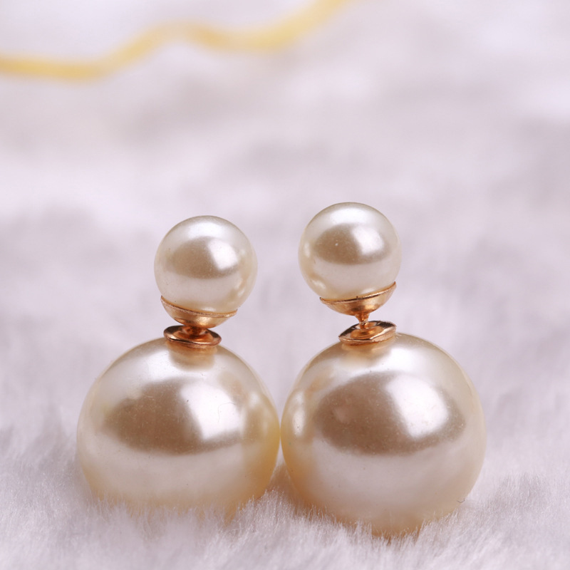 Candy Color Big Little Pearl Earring on Luulla