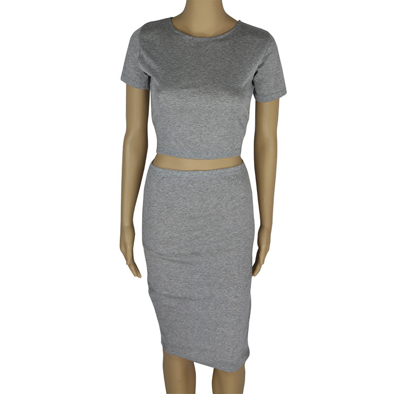 Sexy Gray Two-piece Bodycon Dress on Luulla