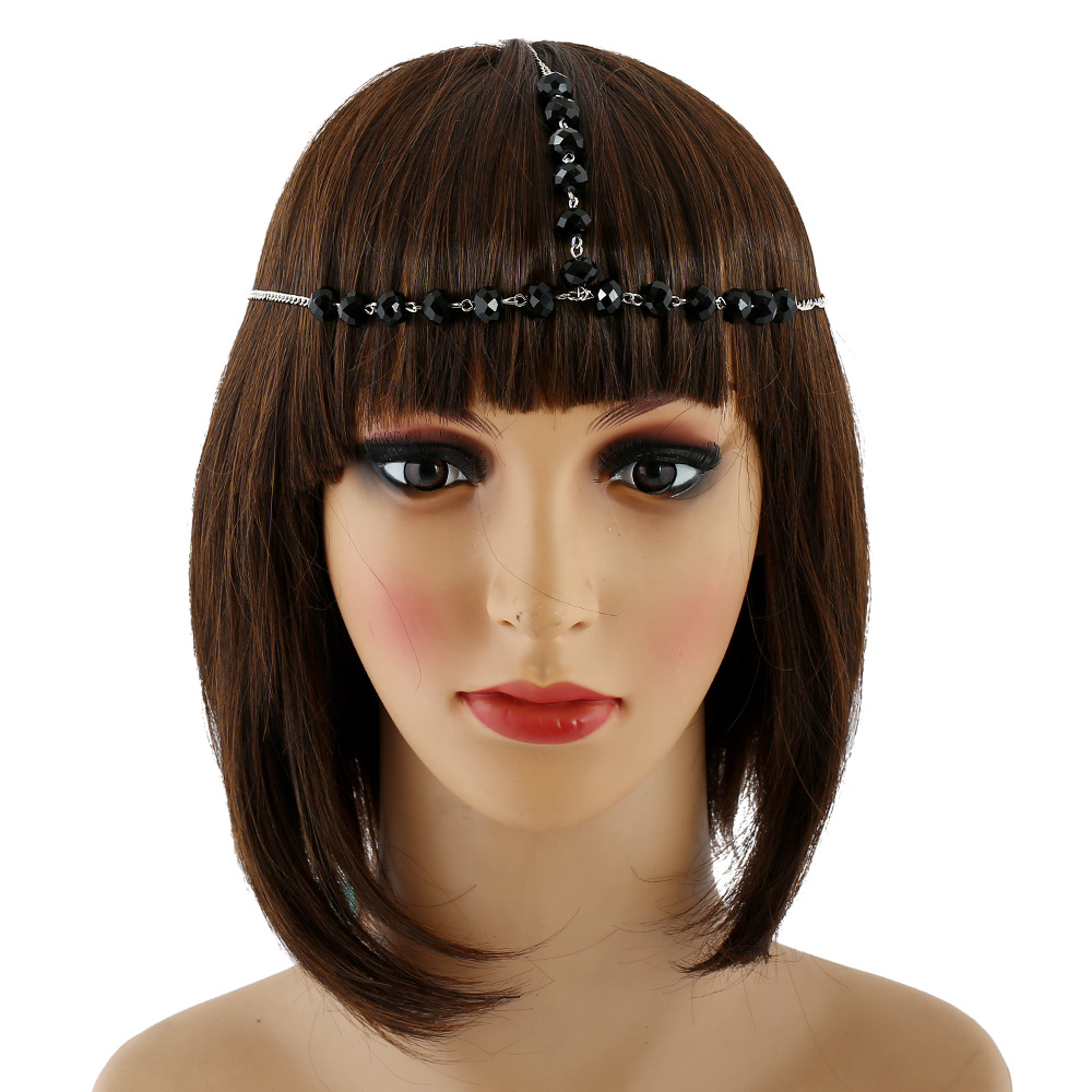 Simple Fashion Handmade Crystal Beaded Tassel Hair Chain on Luulla