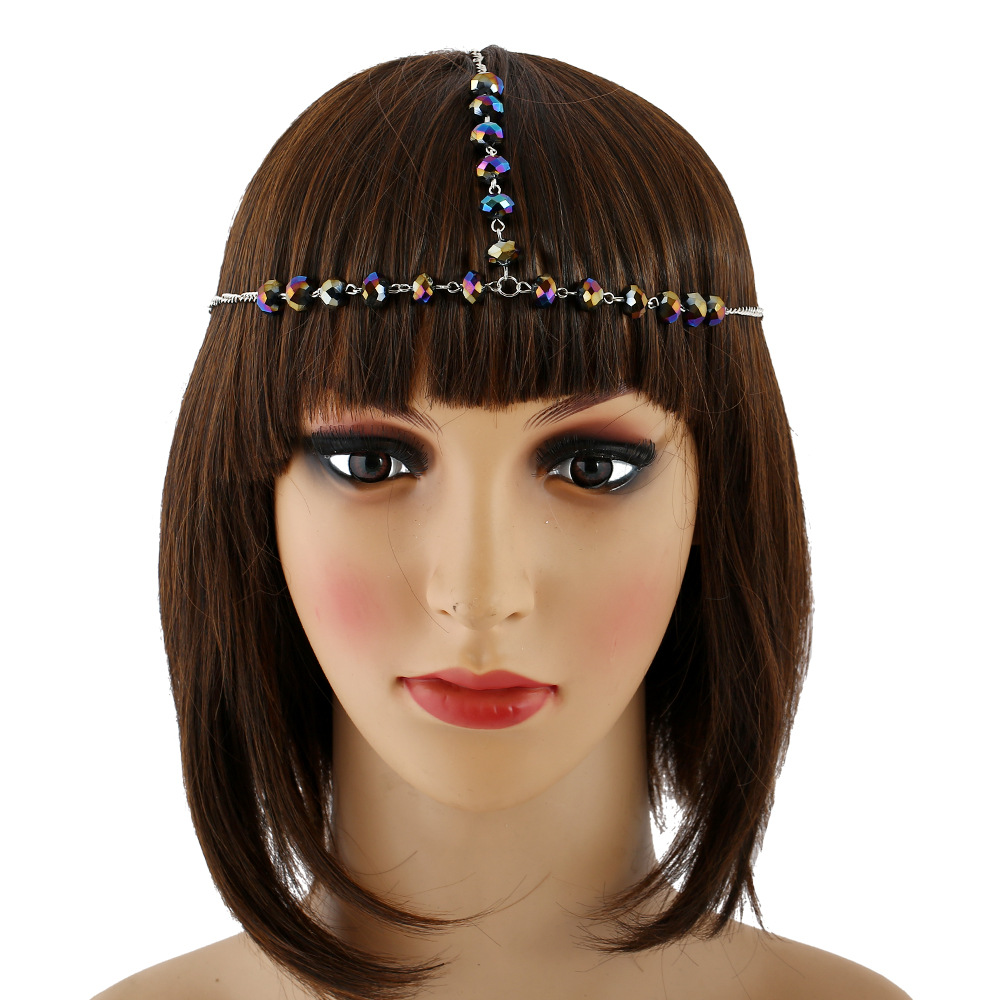 Simple Fashion Handmade Crystal Beaded Tassel Hair Chain on Luulla