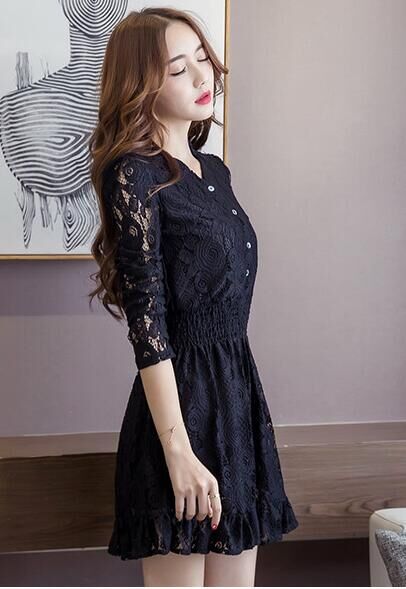 2017 Fashion Lace Long Sleeve Dress on Luulla
