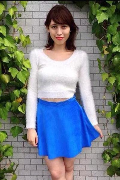 Scoop Pure Candy Color Mohair Long Sleeves Short Sweater