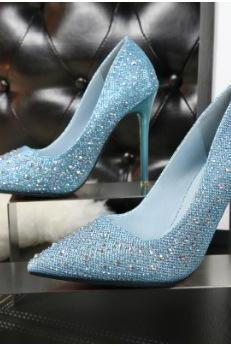 Crystal Embellished Pointed-Toe High Heel Stilettos 