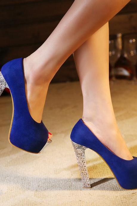 Candy Color Peep Toe Transparent Stiletto High Heels Sandals