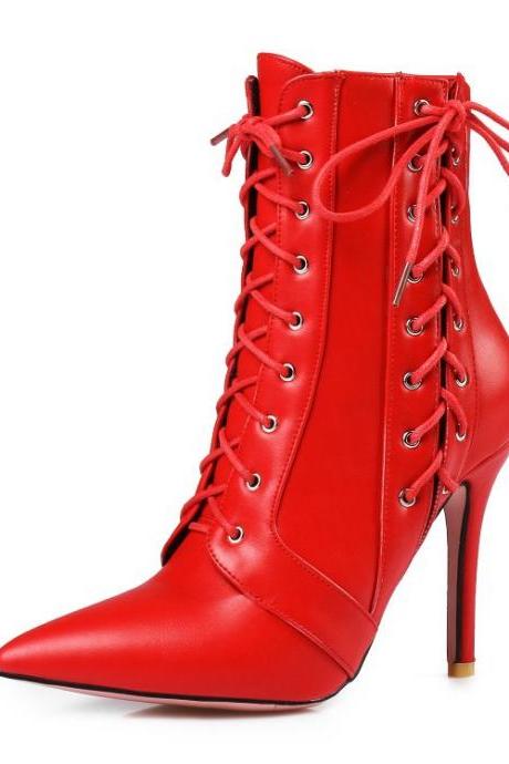 stiletto boots lace up