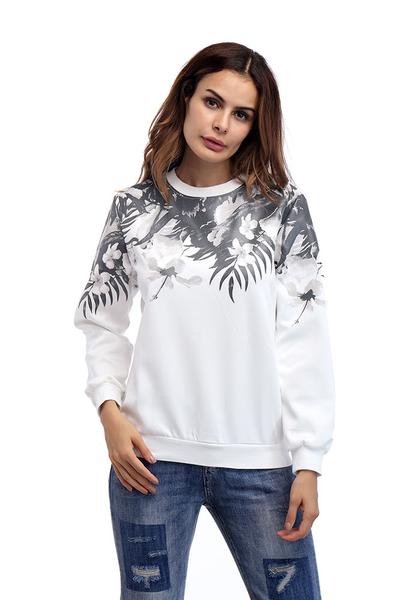 Print Slim Pullover Long Sleeves Sweatshirt