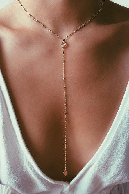 Gold-plated Tassel Long Layered Necklace