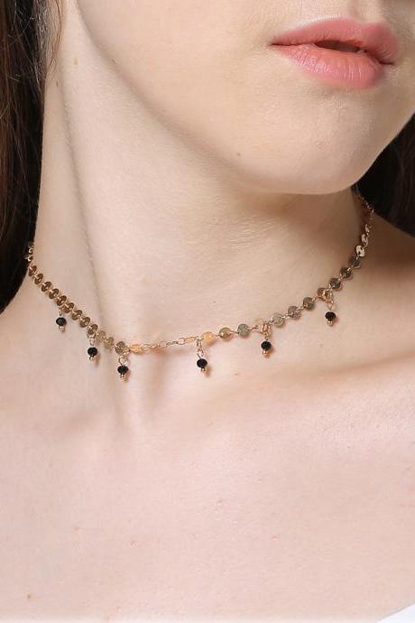 Handmade Sequins Multi-layer Crystal Exaggerated Long Necklace