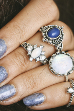 Fashion Personality Gem 4 Pieces Of Each Ring Set