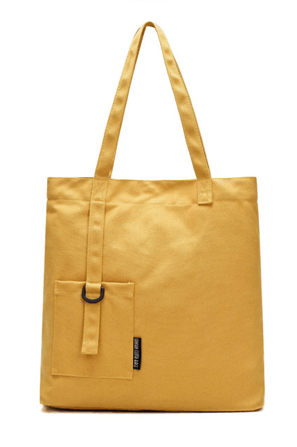 Casual Solid Color Canvas Shoulder Bag