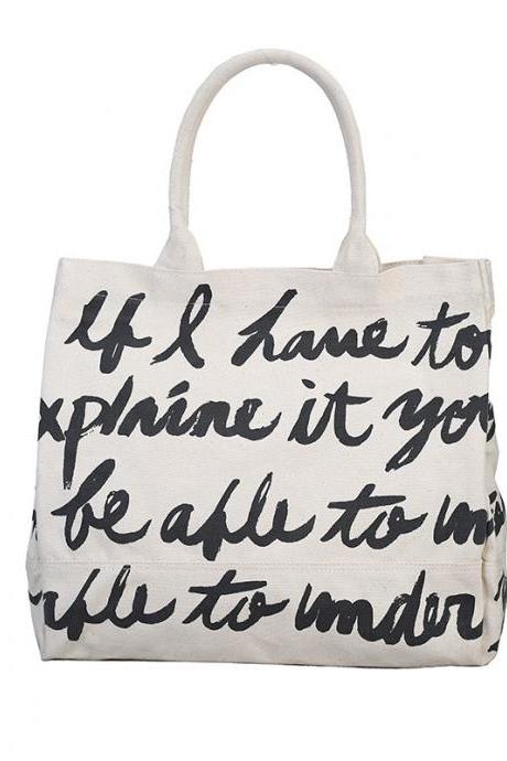 Personality Letter Pattern Canvas Satchel