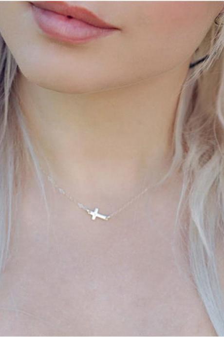 Think Of Your Lovely Little Cross Necklace