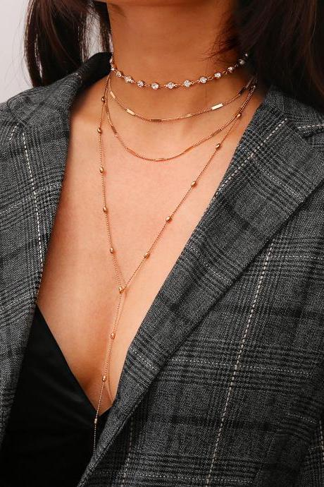 Fashionable Copper Bead Chain Necklace