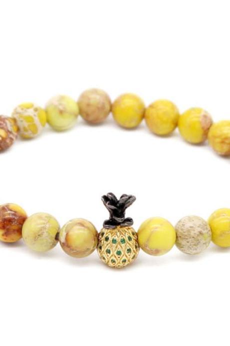 Pineapple Microinlaid With Zircon Lovers Bracelet