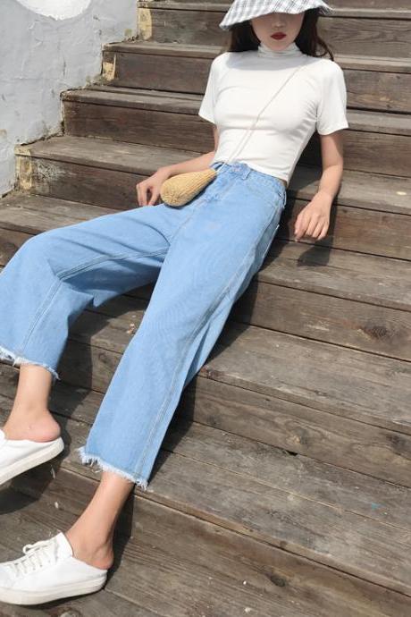 Hollow Out Solid Color Long Pants