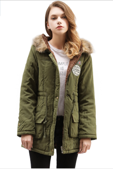 Candy Color Pockets Women Warm Oversized Hooded Winter Coat