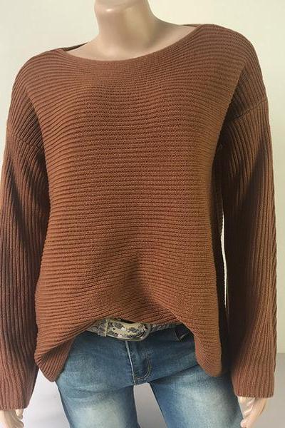 Long Dolman Flared Sleeve Women Sweater