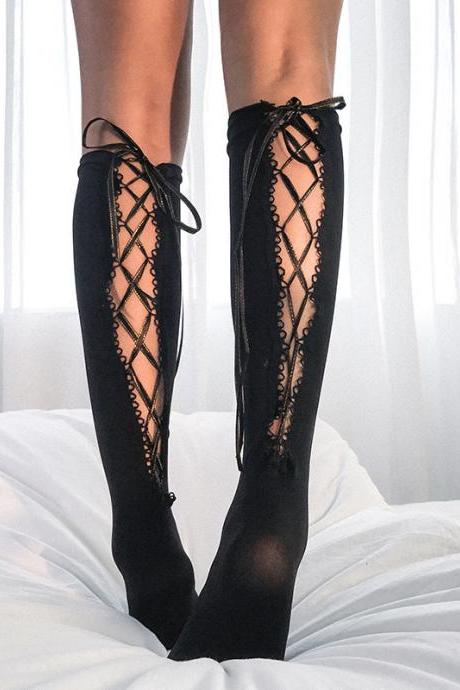Sexy strap hollow stockings