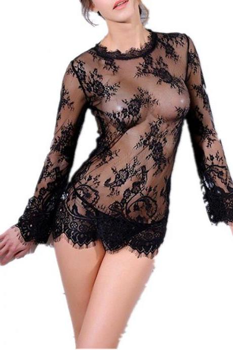 Sexy lingerie sexy costumes hot porno Exotic Apparel Sexy Baby Dolls Women intimates lace slips hot perspective lace slip
