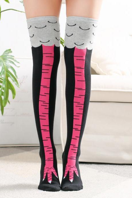 3d Cartoon Socks Long Socks Women Long Socks Socks High For Ladies Girls Fashion Over The Knee Female Socks-1