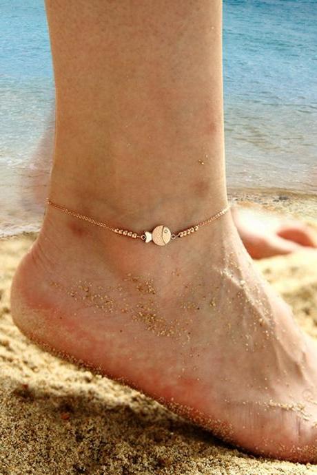 New woman fish jewelry titanium beaded summer beach rose gold leg bracelet Anklet for girl