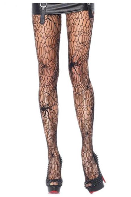 Women Halloween Sexy Fishnet Tights spider Pantyhose Yarns Net Stockings halloween socks-2