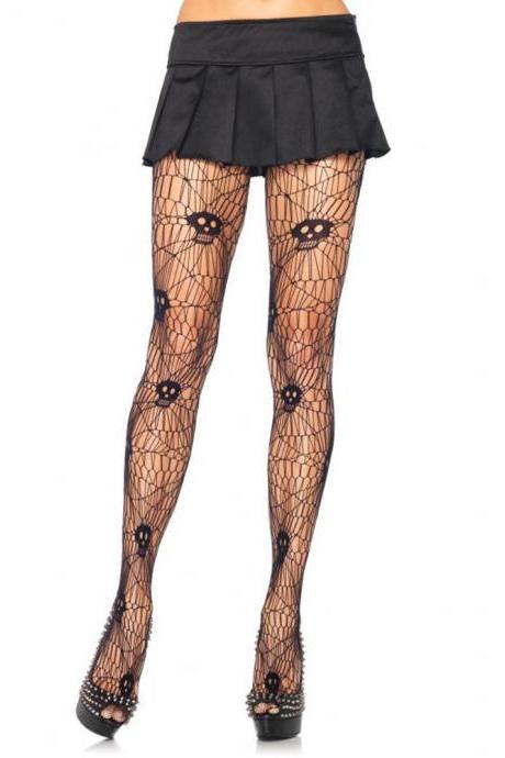 Women Halloween Sexy Fishnet Tights spider Pantyhose Yarns Net Stockings halloween socks-3