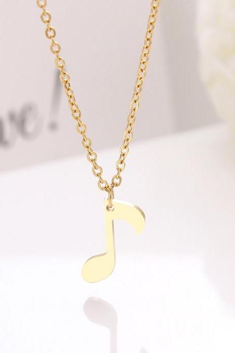 Stainless Steel Necklaces Women&amp;amp;#039;s Treble Bass Chain Pendant Necklace
