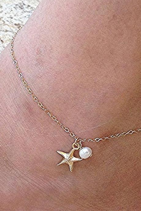 Starfish Pearl Pendant Beach Chain