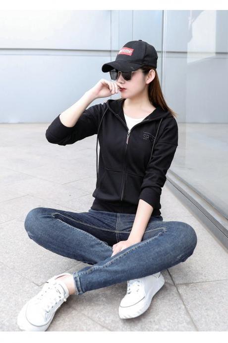 Loose Cardigan Hooded Casual Sweater For Girl