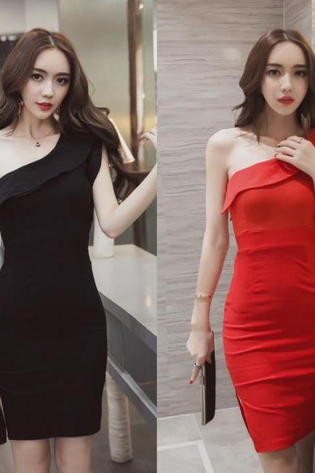 Sexy One Shoulder Party Bodycon Dress