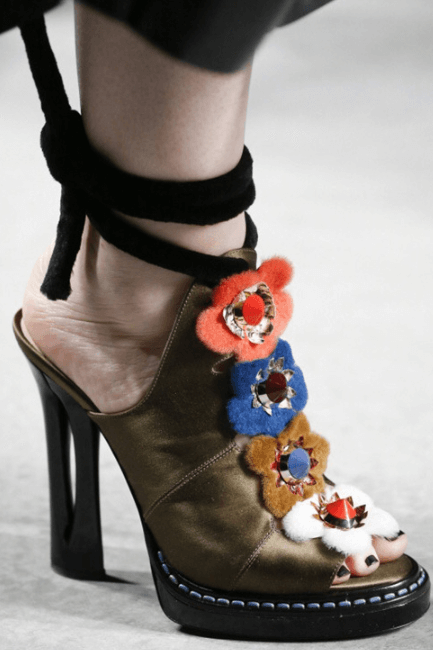 Fashion Leather Peep Toe Flower Strap High Heel Sandals