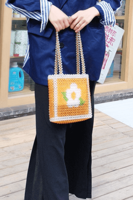 Hadmade Customize Orange Flower Satchel Bags