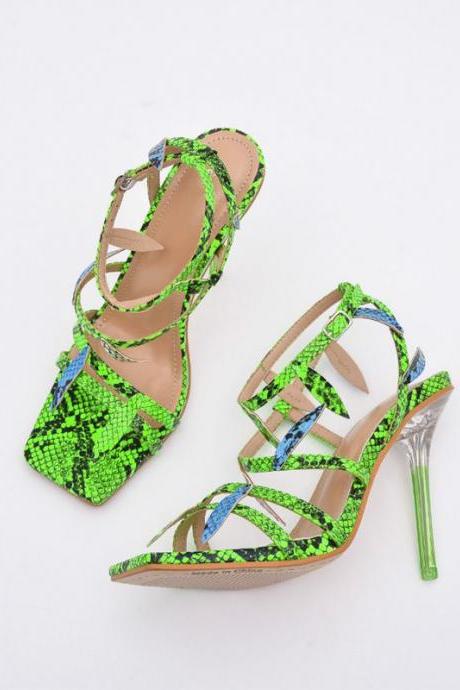 Green Snake High Heeled Sandals