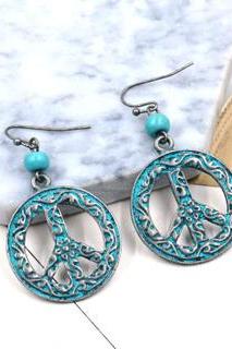 Alloy Retro Palace Round Geometric Hollow Out Carving Simple Art Earrings-2