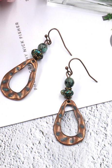 Shipping Bohemian Style Turquoise U-shaped Earrings Long Earring Pendant