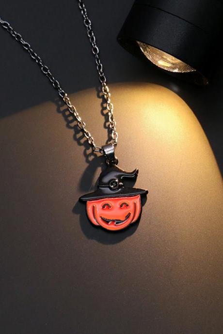 Shipping Halloween Accessories Ghost Skull Bat Pumpkin Head Pendant Sweater Chain Neckchain-1
