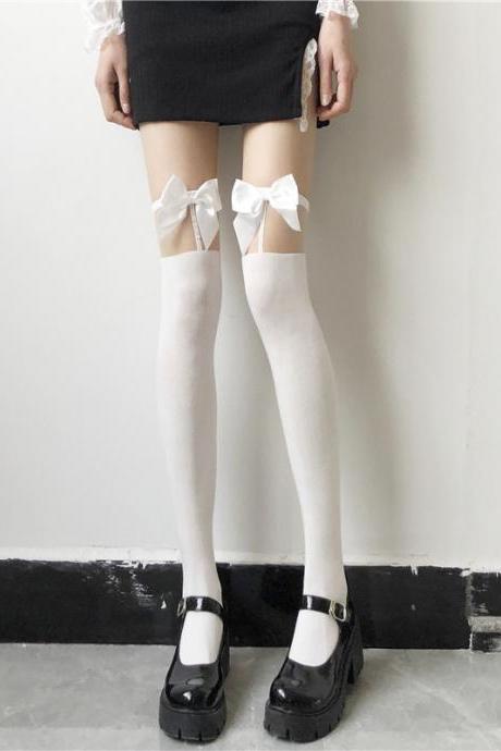 Japanese Lolita Lace Socks Jk Spice Girls College Style Summer Thin Lolita Long Tube Knee Socks-1